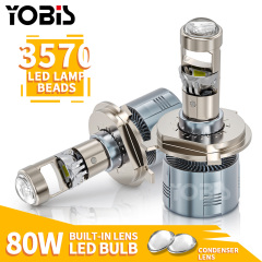 YOBIS LED CARLIGHT,Mini Len LED A80 H4 Bulb H7 LED Headlight Low Beam Projector 9005 HB3 9006 HB4 80W Automobiles Bulb 30000LM Conversion Kit