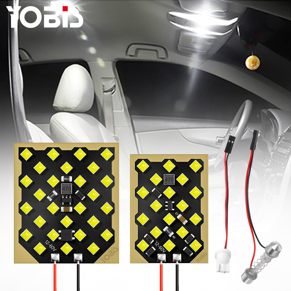 YOBIS LED CARLIGHT,YOBIS Auto Car Interior Reading Plate Light LED Panel Dome Light 3030 27SMD Light Board Roof Ceiling Interior Wired Lamp