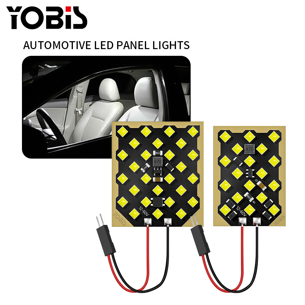 YOBIS LED CARLIGHT,YOBIS Auto Car Interior Reading Plate Light LED Panel Dome Light 3030 27SMD Light Board Roof Ceiling Interior Wired Lamp