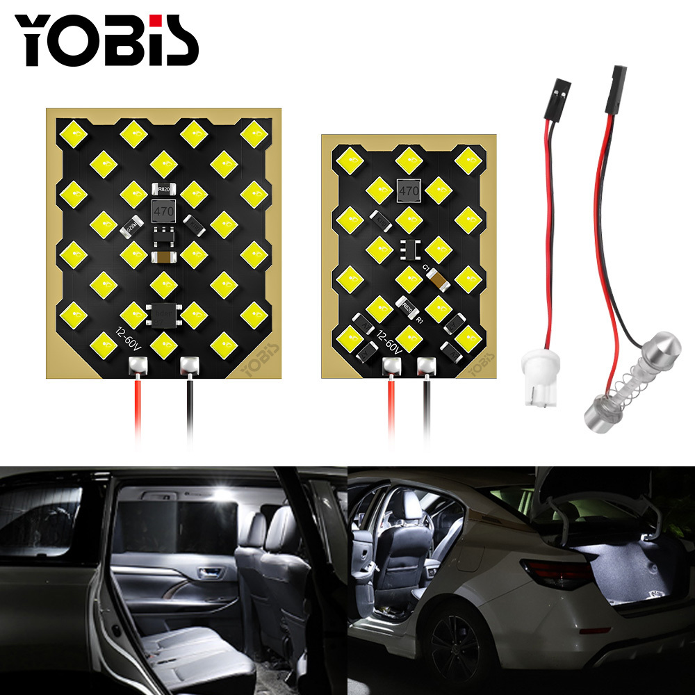 YOBIS LED CARLIGHT,YOBIS Auto Car Interior Reading Plate Light LED Panel Dome Light 3030 27SMD Light Board Roof Ceiling Interior Wired Lamp