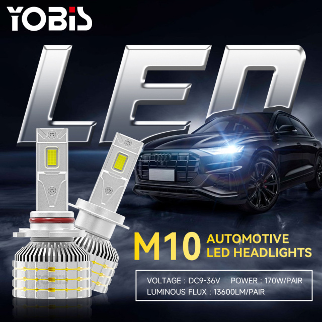 YOBIS LED CARLIGHT,LED Car M10 Light Bulb 13600Lm LED Car Light 160W 36V Aluminum Front Headlight Bulb Compatible H3 H4 H7 H11 9005 9006