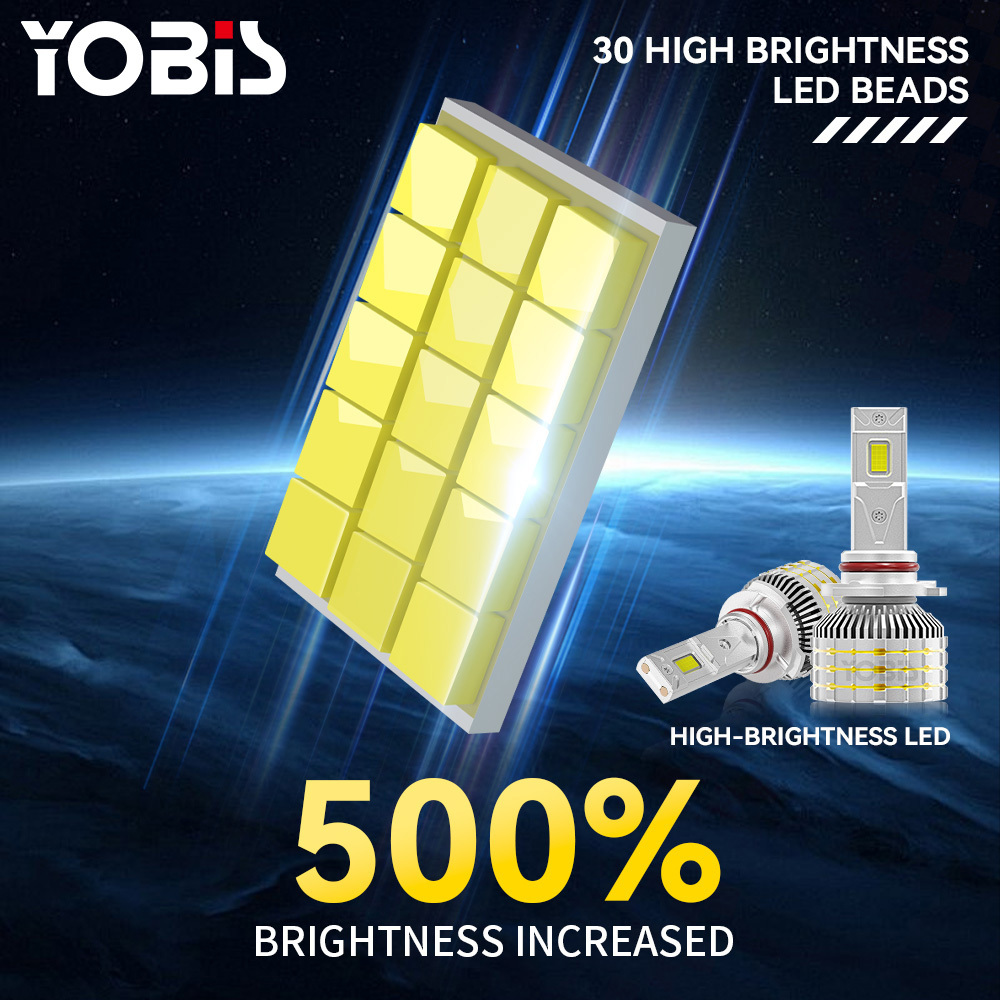 YOBIS LED CARLIGHT,LED Car M10 Light Bulb 13600Lm LED Car Light 160W 36V Aluminum Front Headlight Bulb Compatible H3 H4 H7 H11 9005 9006