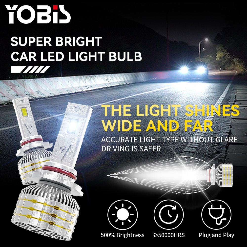 YOBIS LED CARLIGHT,LED Car M10 Light Bulb 13600Lm LED Car Light 160W 36V Aluminum Front Headlight Bulb Compatible H3 H4 H7 H11 9005 9006
