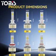 YOBIS LED CARLIGHT,LED Car M10 Light Bulb 13600Lm LED Car Light 160W 36V Aluminum Front Headlight Bulb Compatible H3 H4 H7 H11 9005 9006