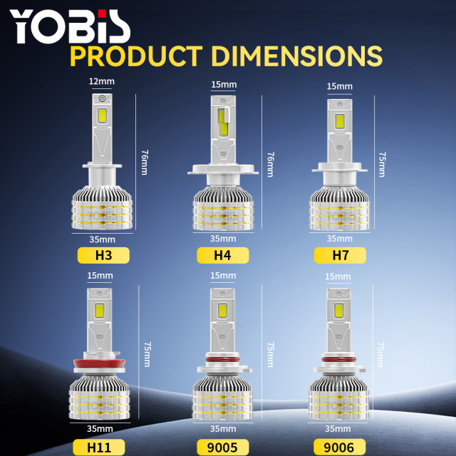 YOBIS LED CARLIGHT,LED Car M10 Light Bulb 13600Lm LED Car Light 160W 36V Aluminum Front Headlight Bulb Compatible H3 H4 H7 H11 9005 9006