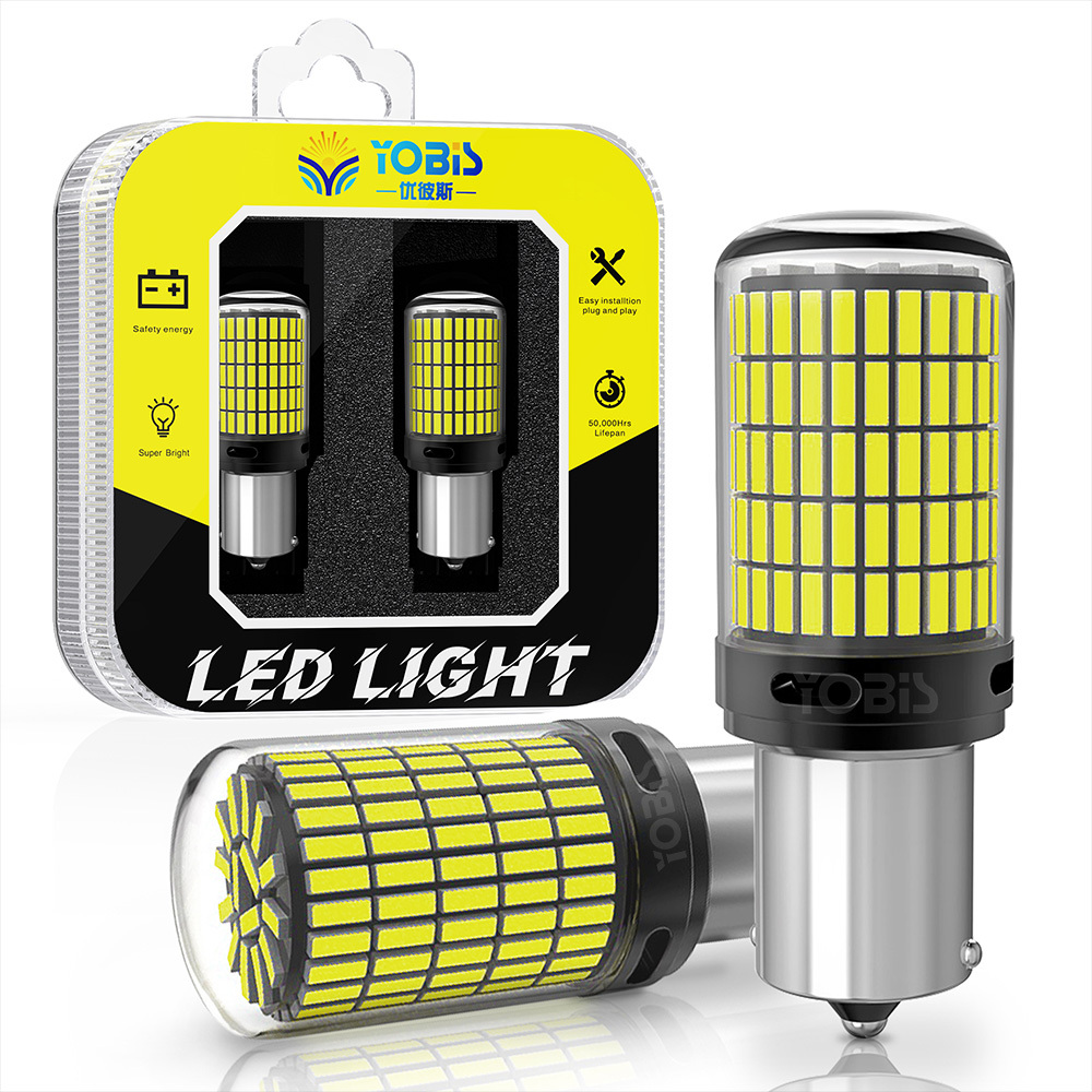 YOBIS LED CARLIGHT,YOBIS FACTORY T20 150smd 4014 BA15S Signal LED P21W 1156 LED Canbus P215W 1157 Brake Bulb Two Contacts Light