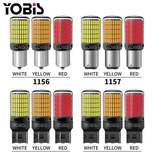 YOBIS LED CARLIGHT,YOBIS FACTORY T20 150smd 4014 BA15S Signal LED P21W 1156 LED Canbus P215W 1157 Brake Bulb Two Contacts Light