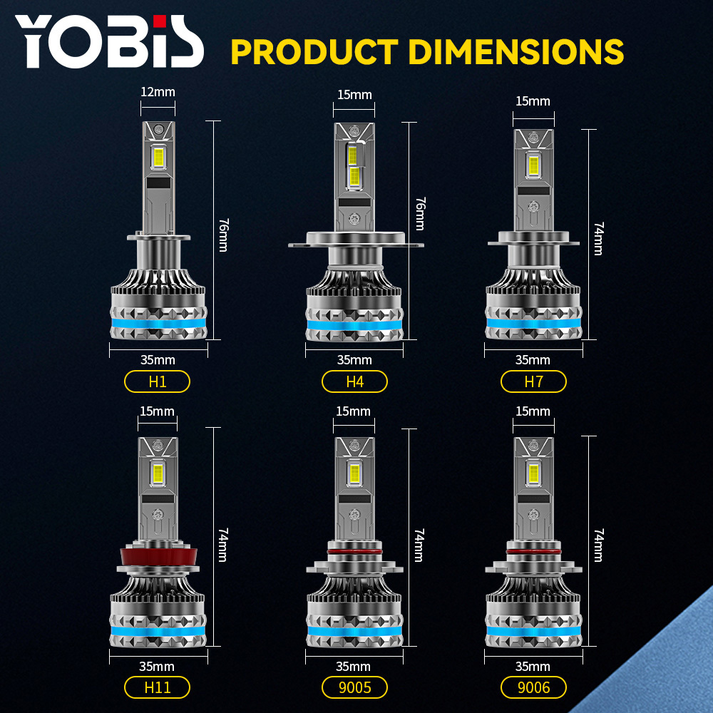 YOBIS LED CARLIGHT,YOBIS OEM LED Headlight 160w 14000lm Two Copper Canbus H4 H7 H11 H1 Car Led Light High Low Beam 9005 9006 Led Headlight Bulb