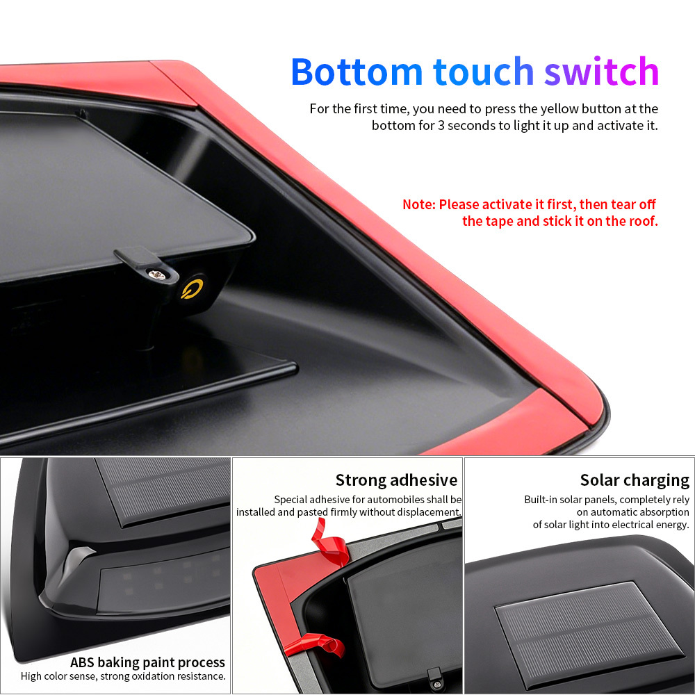 YOBIS LED CARLIGHT,YOBIS Demon's Eye Solar Powered LED Car Roof LiDAR Decorative Cover light