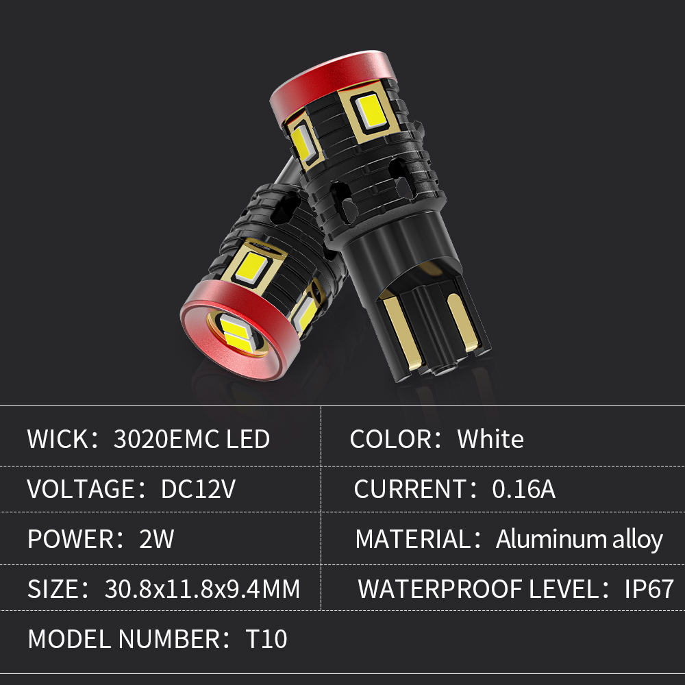 YOBIS LED CARLIGHT,T10 Automotive Led Bulb 2W 240LM | YOBIS T10-3020EMC-6