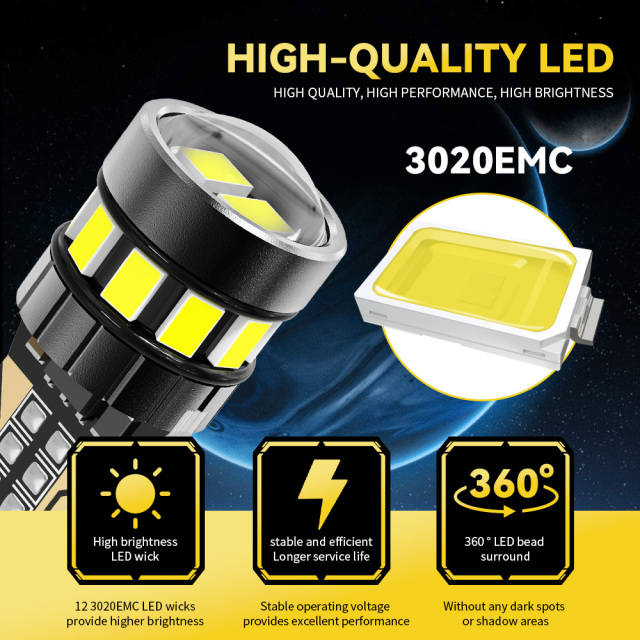 YOBIS LED CARLIGHT,T10 Automotive Led Bulb 1.8W 280LM | YOBIS T10-3020EMC-12X