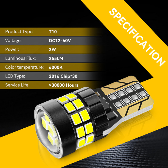 YOBIS LED CARLIGHT,T10 Automotive Led Bulb 1.8W 252LM | YOBIS T10-2016-30PRO