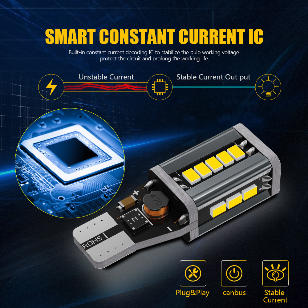 YOBIS LED CARLIGHT,T15 Automotive LED W16W​ Bulb 6W 2400LM | YOBIS T15-3020EMC-19