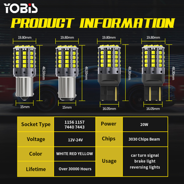 YOBIS LED CARLIGHT,LED Tail Brake Light Bulb 21W 2500LM | YOBIS ZXSC-3030-44