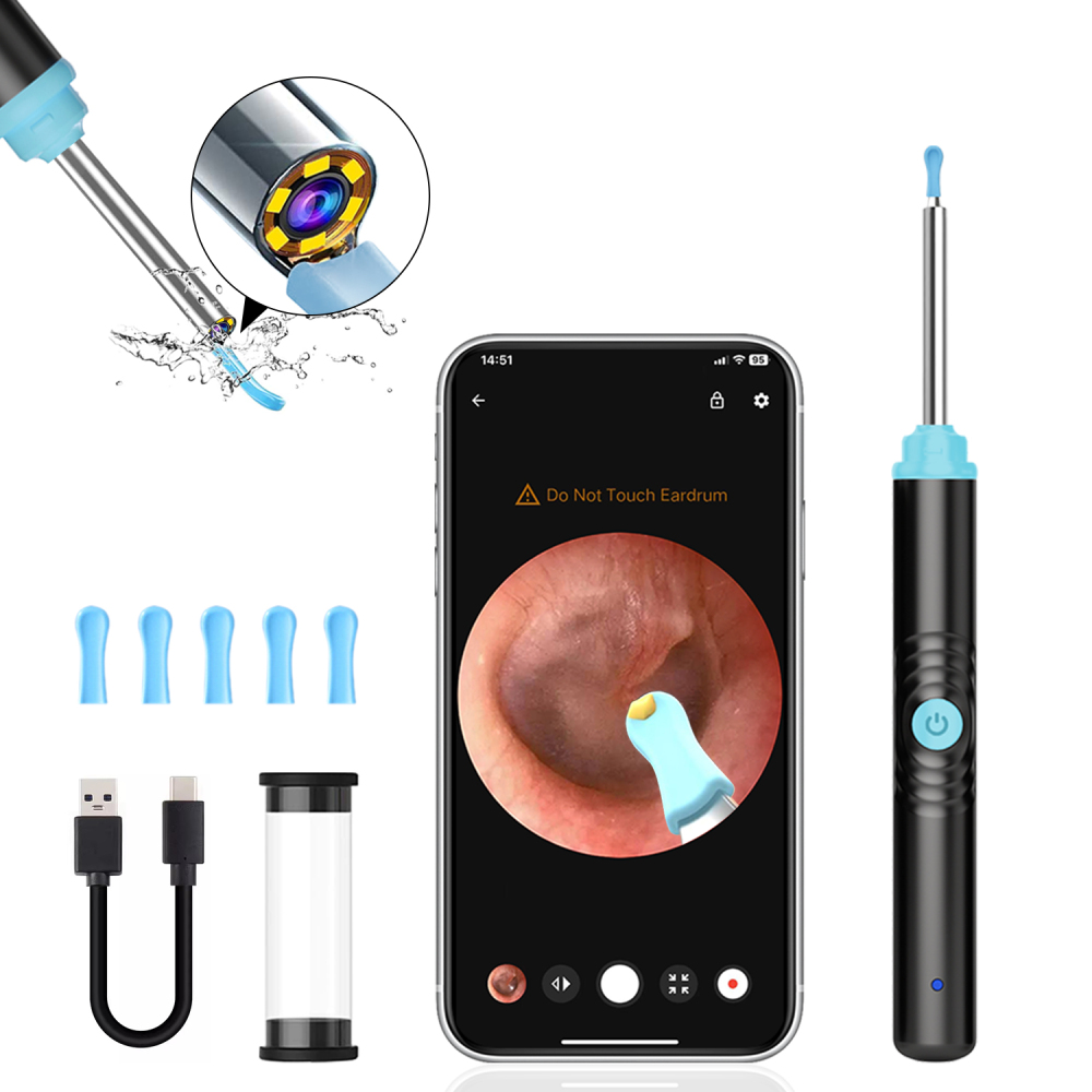 ear wax removal tool camera  ear cleaner with camera  ear wax removal tool  earwax removal kit with camera  Ears Wax Removal Kit with 1296P HD Ear Otoscope with 6 LED Lights Earwax Removal Tool for iPhone iPad & Android Smart Phones