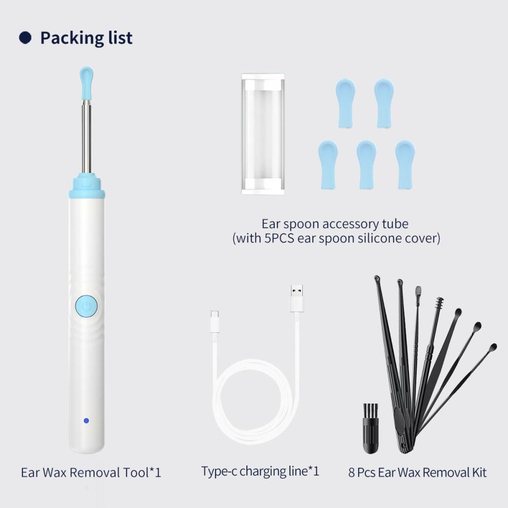 Ear wax removal tool Camera  Ear cleaner with camera  Earwax removal kit with camera  Ears Wax Removal Kit with 1296P HD Ear Otoscope with 6 LED Lights Earwax Removal Tool for iPhone iPad & Android Smart Phones