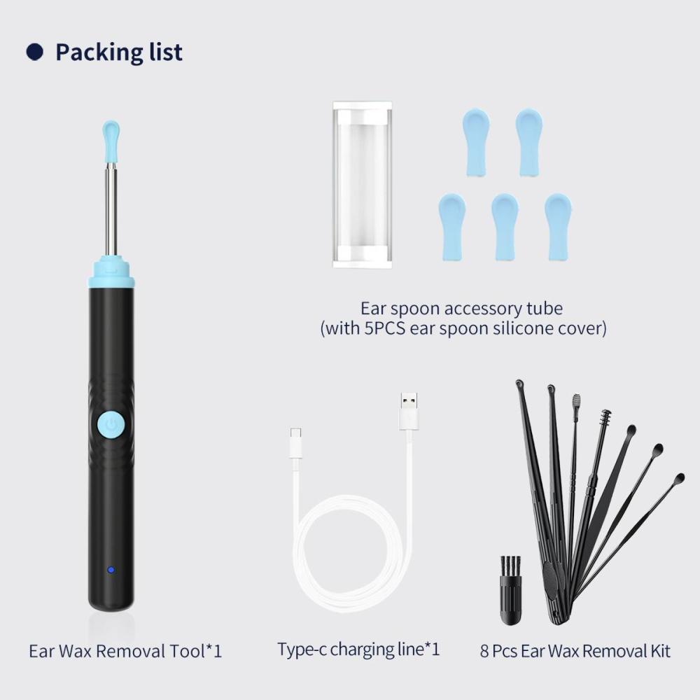 Ear wax removal tool Camera  Ear cleaner with camera  Earwax removal kit with camera  Ears Wax Removal Kit with 1296P HD Ear Otoscope with 6 LED Lights Earwax Removal Tool for iPhone iPad & Android Smart Phones