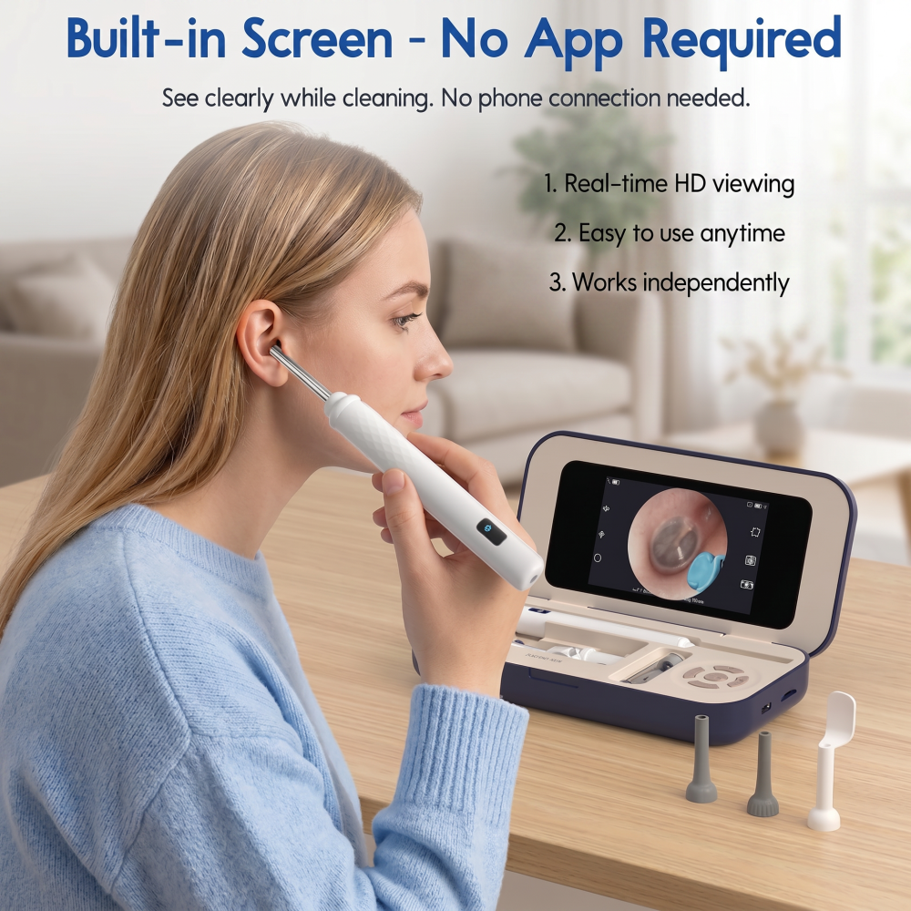Sofbunny A03 Ear Wax Removal Camera with Screen - 1080P HD Ear Cleaner for Kids & Adults