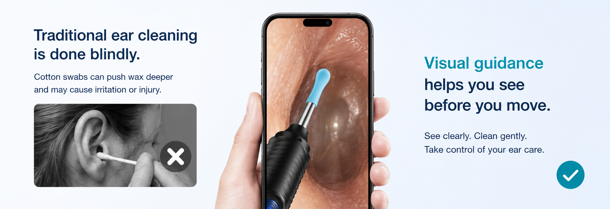 Visual guidance for safer ear cleaning