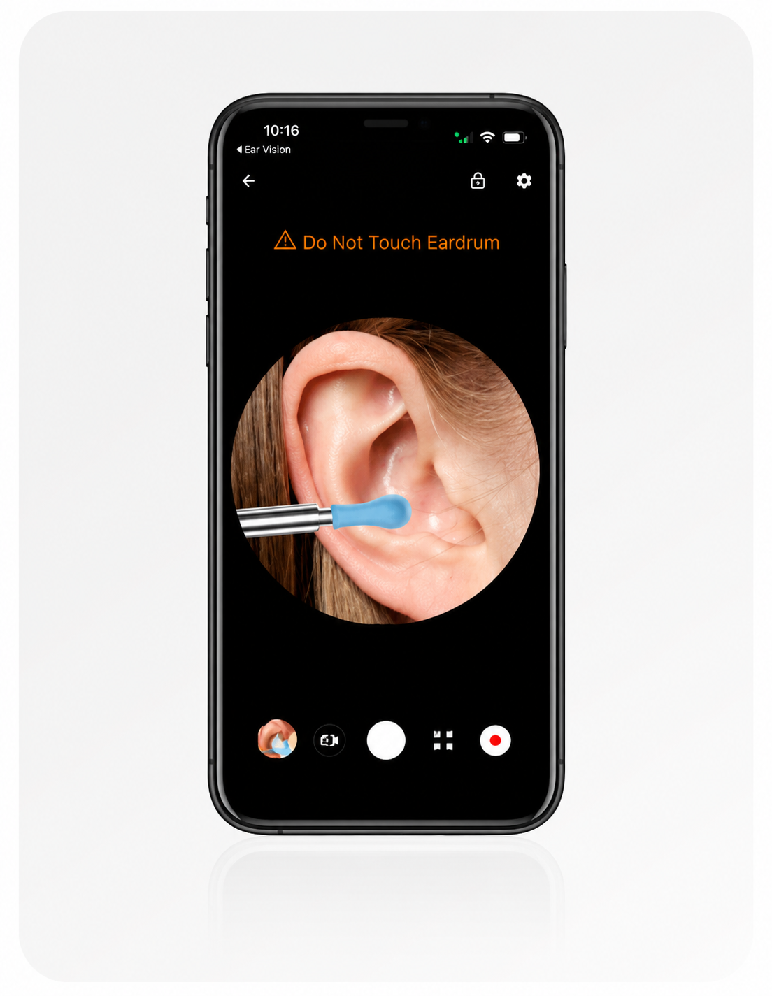Tap Start to view real-time ear images