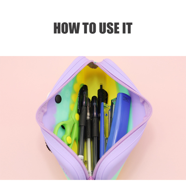 Silicone Carton pencil/comestic bag