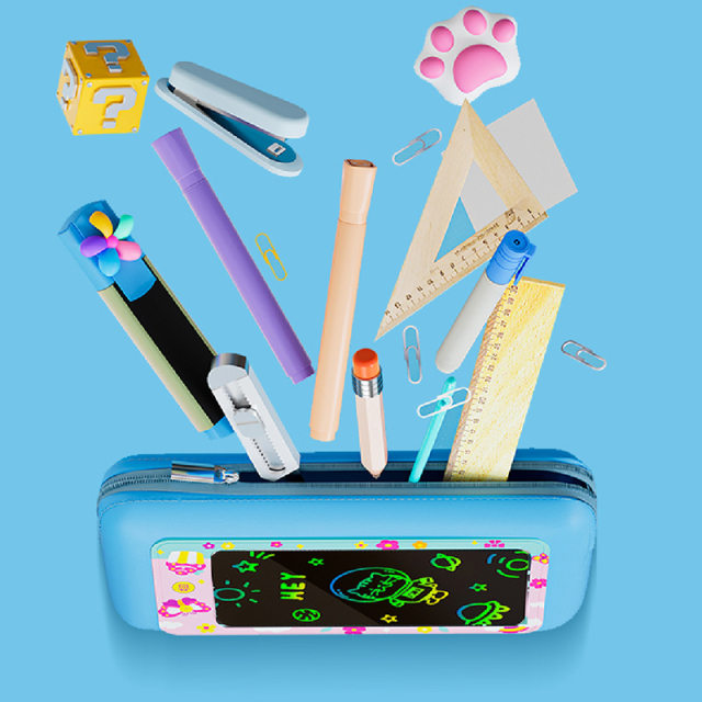 Silicone Smart hand-painted pencil case