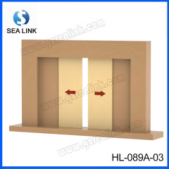 Synchronized slide bi-parting wooden door system