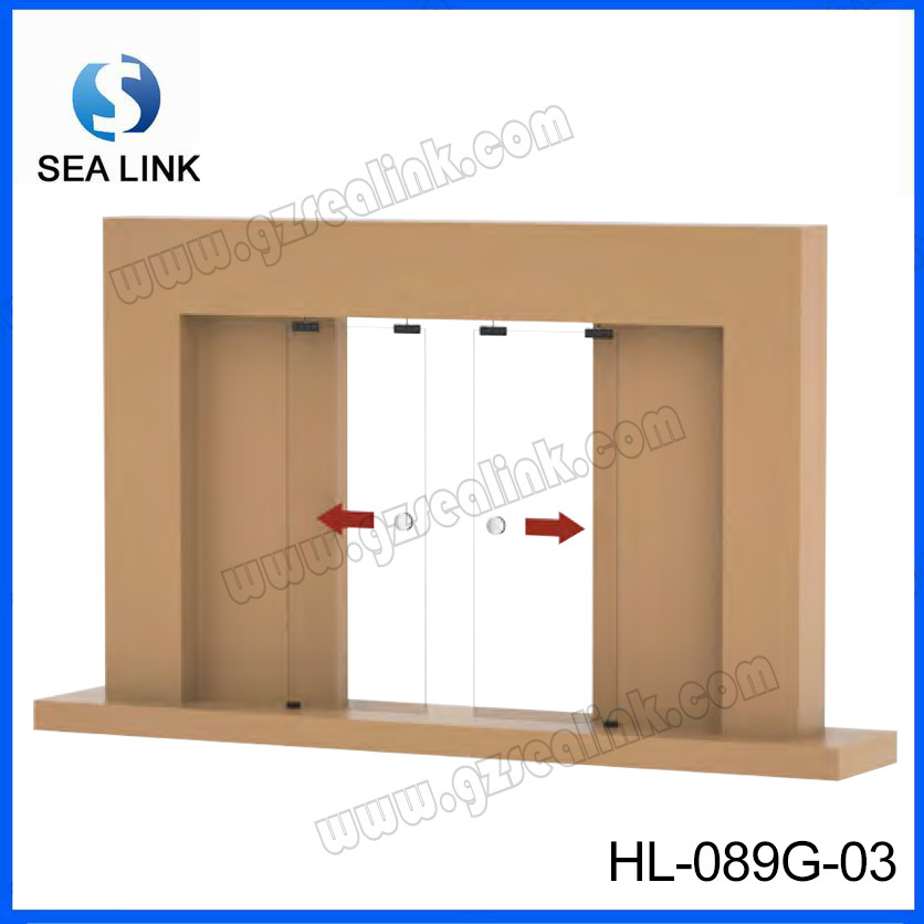 Synchronized sliding soft close glass door system