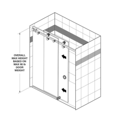 180 Degree Sliding Shower Door Hardware Kit