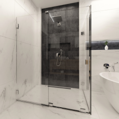 Bottom Rolling Shower Door Hardware Kit Glass Square Roller Housing