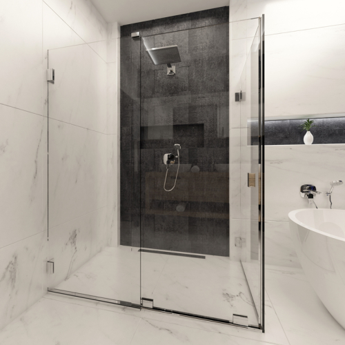 Bottom Rolling Shower Door Hardware Kit Glass Square Roller Housing