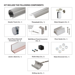 Pacifica Sliding Shower Hardare Kit for Glass