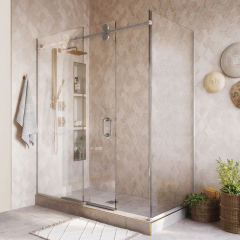 Steel Capri Series Single Sliding Shower Door System Kit