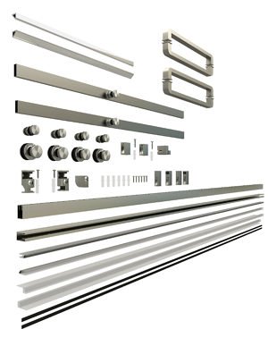 Aqua 02 Deluxe Sliding Shower Door Hardware Kit