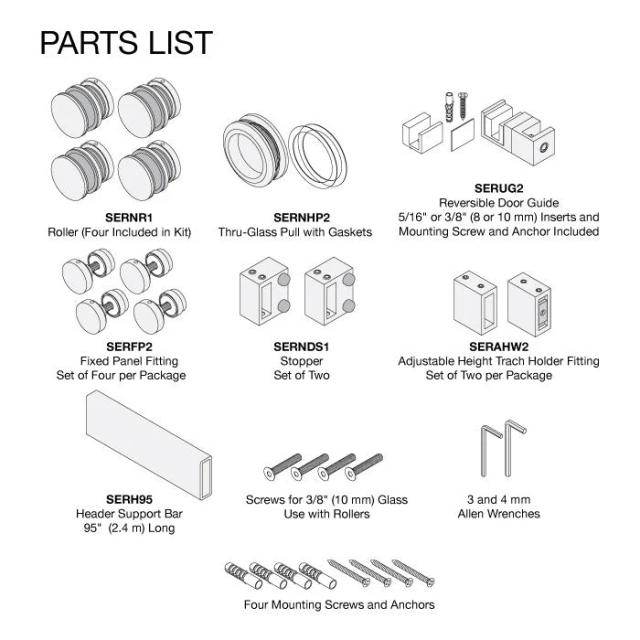 Deluxe 180 Degree Serenity Series Sliding Shower System Kit