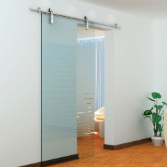 Sliding Barn Door Hardware Kit for Glass Single Door Up to 39in W