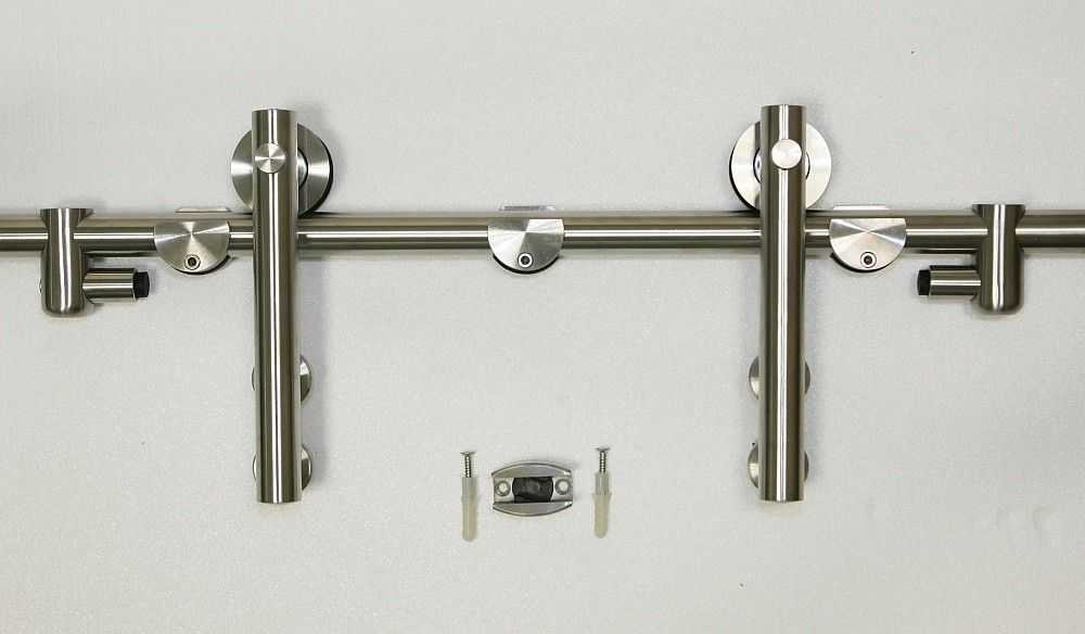 Stainless Steel Sliding Glass Barn Door Hardware Kit HLS-06