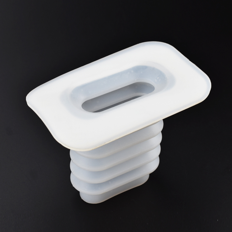 Custom Flexible Rectangular Silicone Rubber Bellows Protective Covers With 3M Adhesive Backing For Car Toy