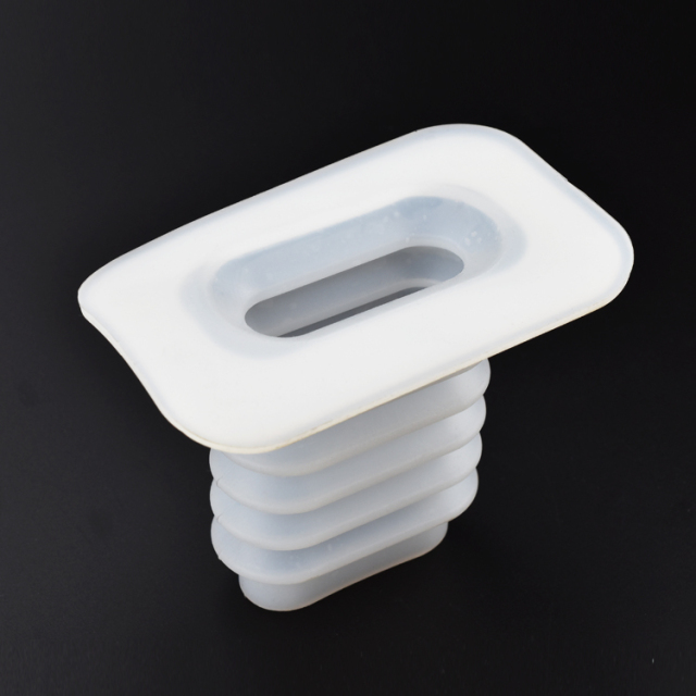 Custom Flexible Rectangular Silicone Rubber Bellows Protective Covers With 3M Adhesive Backing For Car Toy