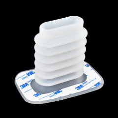 Custom Flexible Rectangular Silicone Rubber Bellows Protective Covers With 3M Adhesive Backing For Car Toy