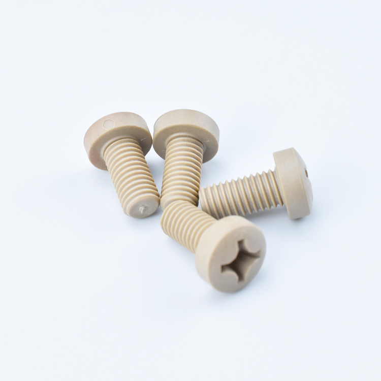 Custom Plastic Screws M8 x 16 Cross Recessed Cylinder Head Machine Screws Plastic Fasteners Peek Screws
