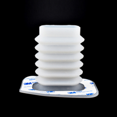 Custom Flexible Rectangular Silicone Rubber Bellows Protective Covers With 3M Adhesive Backing For Car Toy