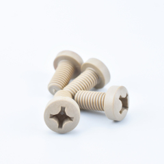 Custom Plastic Screws M8 x 16 Cross Recessed Cylinder Head Machine Screws Plastic Fasteners Peek Screws