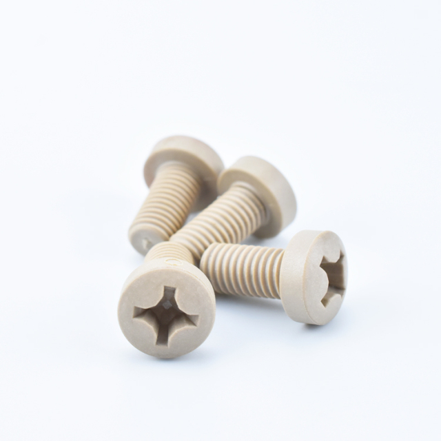 Custom Plastic Screws M8 x 16 Cross Recessed Cylinder Head Machine Screws Plastic Fasteners Peek Screws