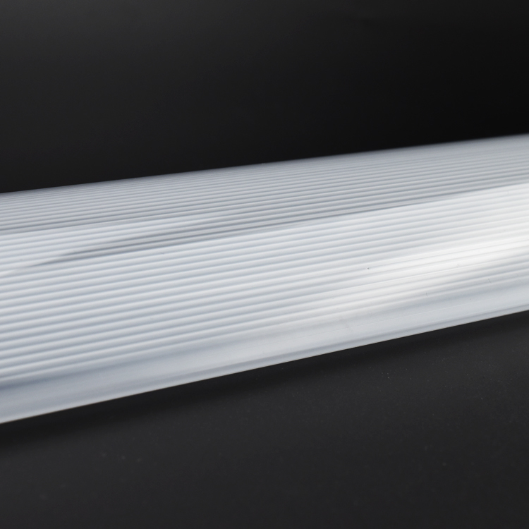 Custom White U Shape PC Lighting Cover Replacement Curved Ribbed Lighting Cover Profile Light Diffusers Extruded Long Plastic Fluorescent Light Covers