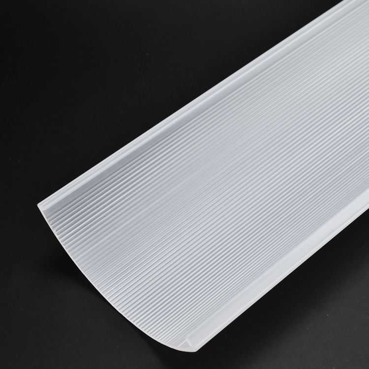 Custom White U Shape PC Lighting Cover Replacement Curved Ribbed Lighting Cover Profile Light Diffusers Extruded Long Plastic Fluorescent Light Covers