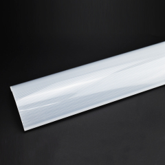 Custom White U Shape PC Lighting Cover Replacement Curved Ribbed Lighting Cover Profile Light Diffusers Extruded Long Plastic Fluorescent Light Covers