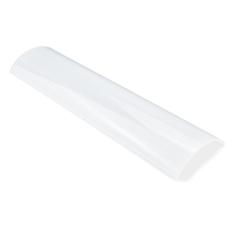 Custom White U Shape PC Lighting Cover Replacement Curved Ribbed Lighting Cover Profile Light Diffusers Extruded Long Plastic Fluorescent Light Covers