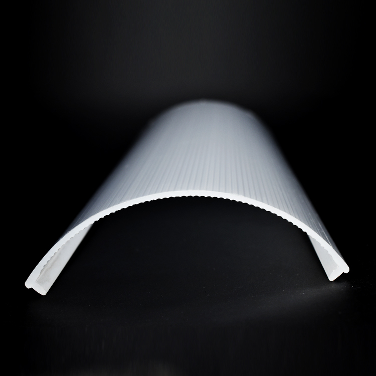 Custom White U Shape PC Lighting Cover Replacement Curved Ribbed Lighting Cover Profile Light Diffusers Extruded Long Plastic Fluorescent Light Covers