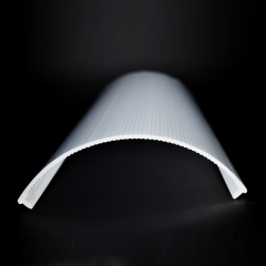 Custom White U Shape PC Lighting Cover Replacement Curved Ribbed Lighting Cover Profile Light Diffusers Extruded Long Plastic Fluorescent Light Covers